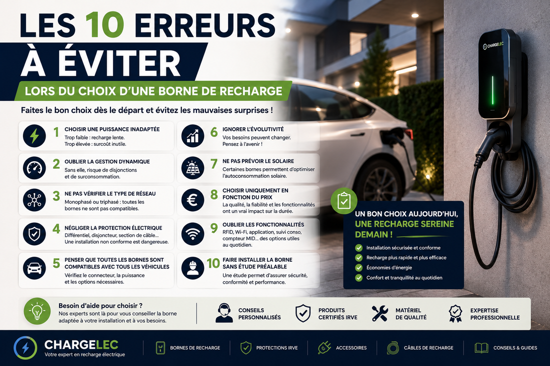 Les 10 erreurs à éviter lors du choix d'une borne de recharge voiture électrique