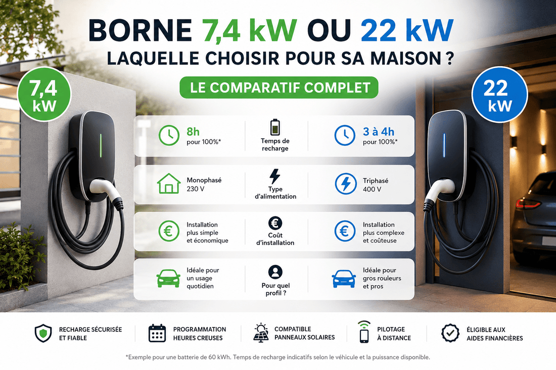 Borne 7,4 kW ou 22 kW : laquelle choisir pour sa maison ? - CHARGELEC