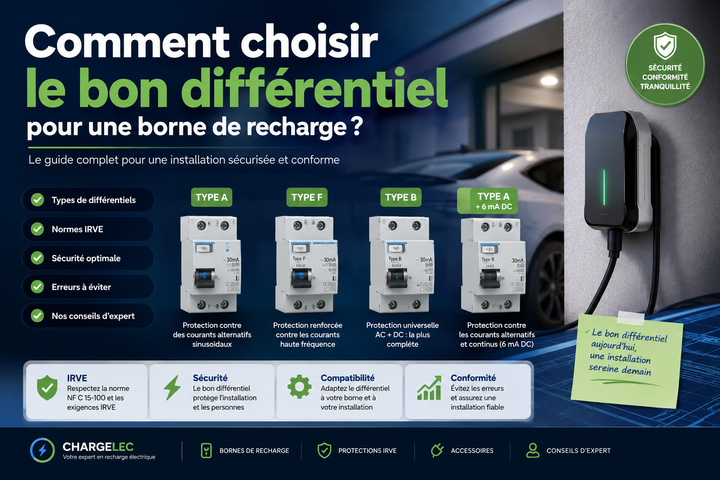Comment choisir le bon différentiel pour une borne de recharge IRVE en 2026