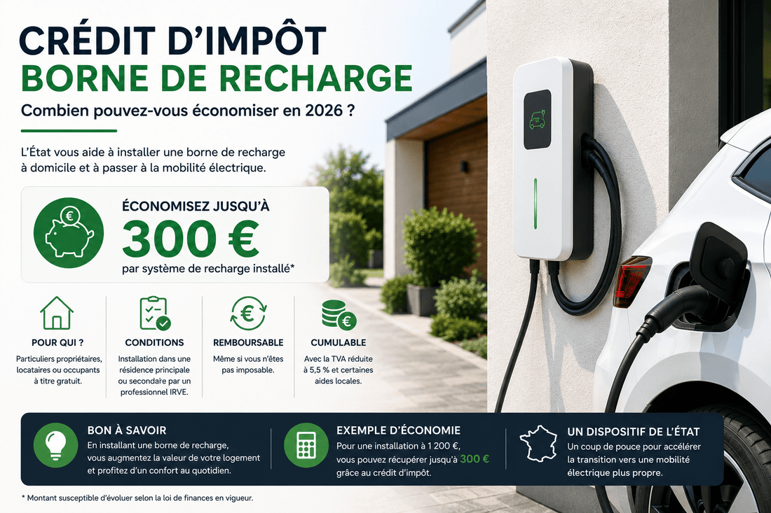 Crédit d'impôt borne de recharge 2026 : ce qu'il faut savoir - CHARGELEC