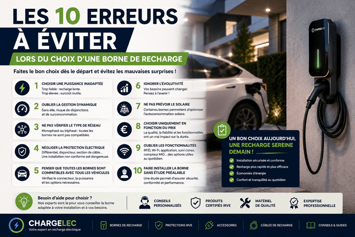 Les 10 erreurs à éviter lors du choix d’une borne de recharge - CHARGELEC