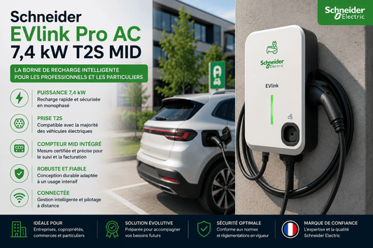Schneider EVlink Pro AC 7,4 kW T2S MID : Avis, Caractéristiques et Prix - CHARGELEC