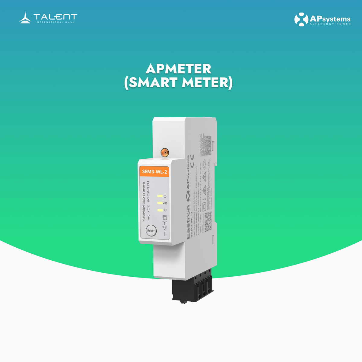 Compteur d'énergie triphasé APsystems APmeter SEM3 avec trois tores 120 A