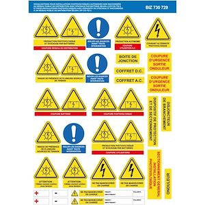 Étiquettes photovoltaïques Bizline 730729 pour installation avec batterie