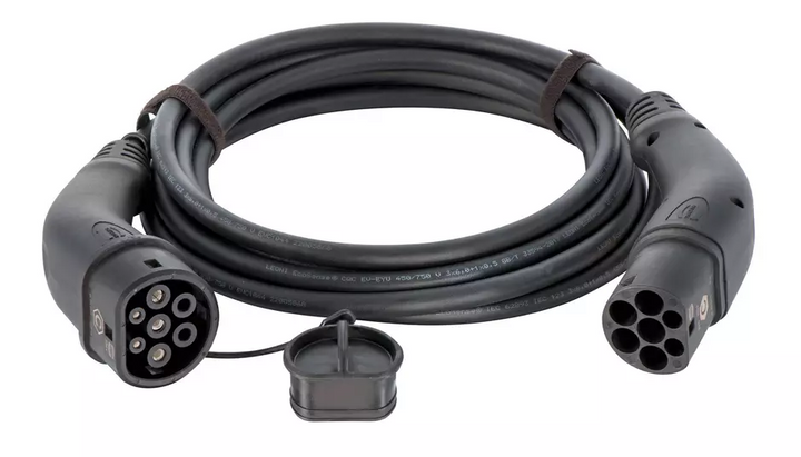 Câble de recharge Type 2 Harting 32A monophasé 10 m pour borne voiture électrique