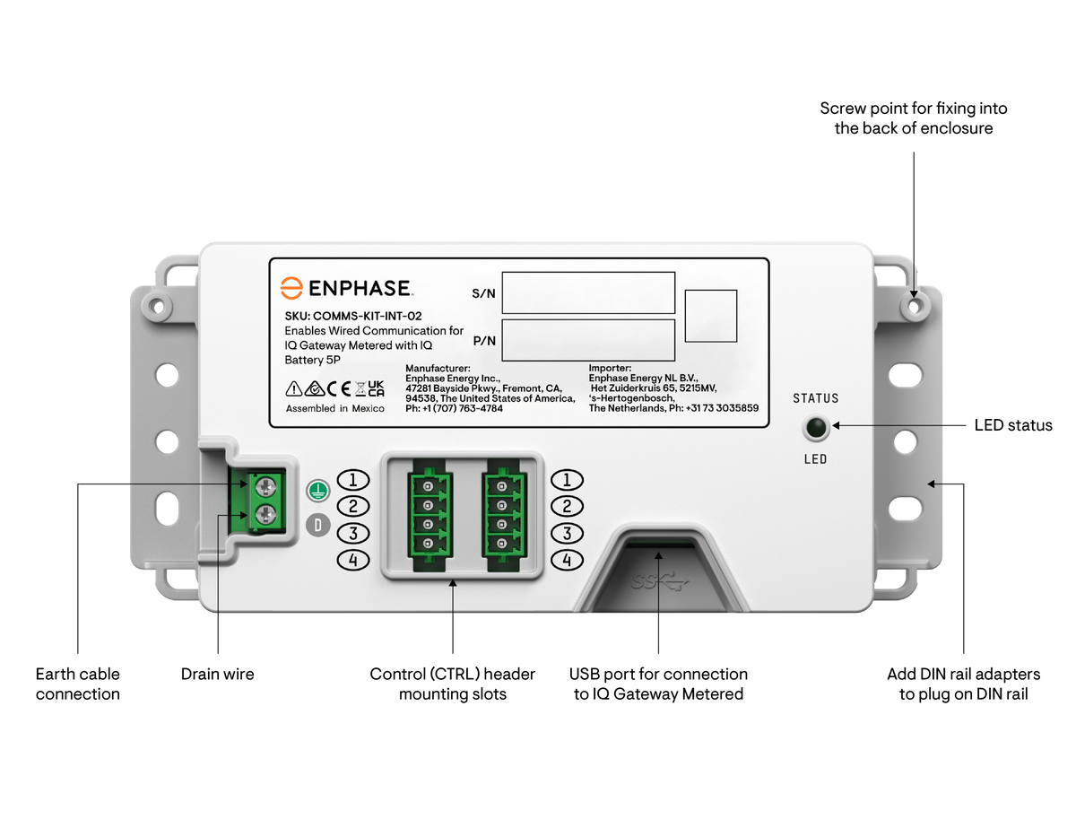 Kit de communication Enphase IQ Battery 5P COMMS-KIT-INT-02