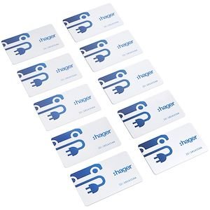Hager XVA420 Lot de 10 Badges RFID pour Borne Recharge - CHARGELEC