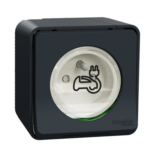 Schneider Mureva Styl MUR36010 - prise renforcée VE IP55 IK08 gris - CHARGELEC
